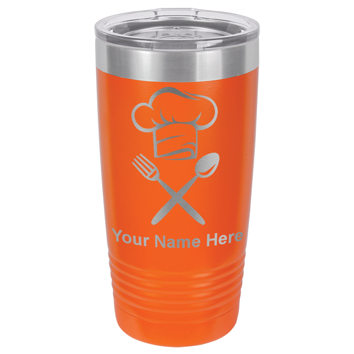 20oz Vacuum Insulated Tumbler Mug, Chef Hat, Personalized Engraving Included
