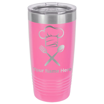 20oz Vacuum Insulated Tumbler Mug, Chef Hat, Personalized Engraving Included