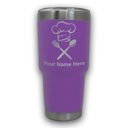 LaserGram 30oz Tumbler Mug, Chef Hat, Personalized Engraving Included