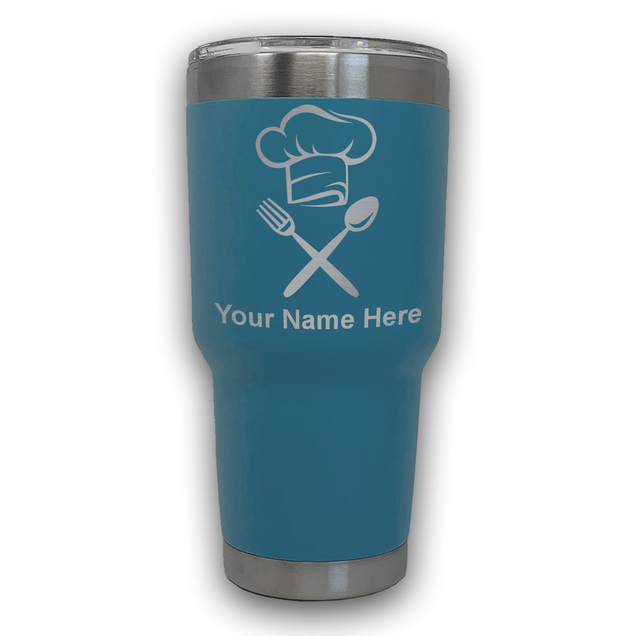 LaserGram 30oz Tumbler Mug, Chef Hat, Personalized Engraving Included