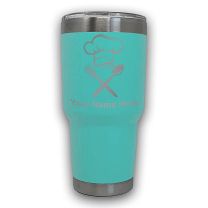 LaserGram 30oz Tumbler Mug, Chef Hat, Personalized Engraving Included