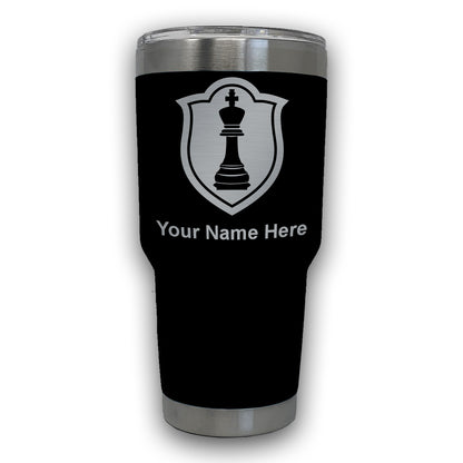 LaserGram 30oz Tumbler Mug, Chess King, Personalized Engraving Included