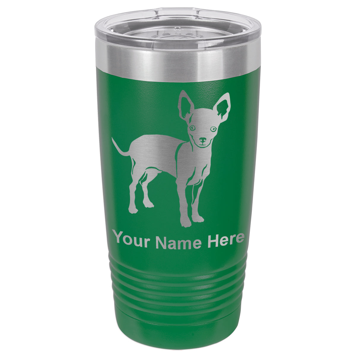 20oz Vacuum Insulated Tumbler Mug, Chihuahua Dog, Personalized Engraving Included