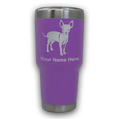 LaserGram 30oz Tumbler Mug, Chihuahua Dog, Personalized Engraving Included