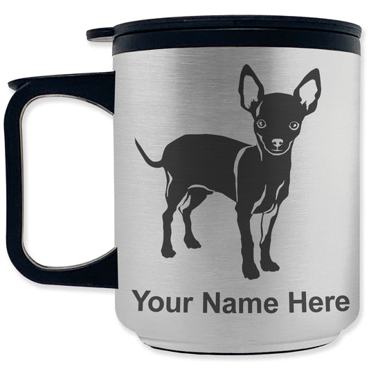 Coffee Travel Mug, Chihuahua Dog, Personalized Engraving Included