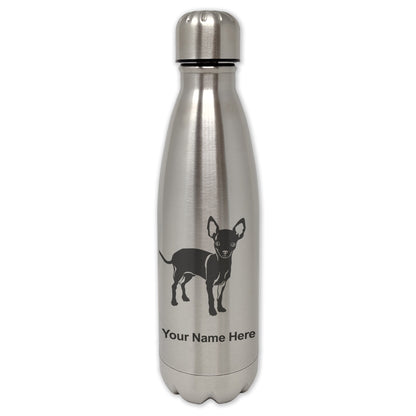 LaserGram Single Wall Water Bottle, Chihuahua Dog, Personalized Engraving Included