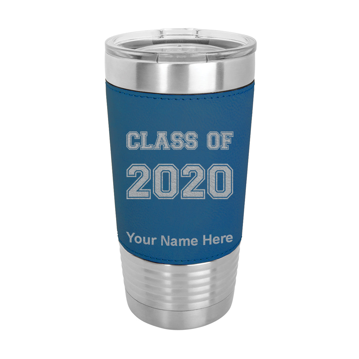 20oz Faux Leather Tumbler Mug, Class of 2020, 2021, 2022, 2023 2024, 2025, Personalized Engraving Included - LaserGram Custom Engraved Gifts