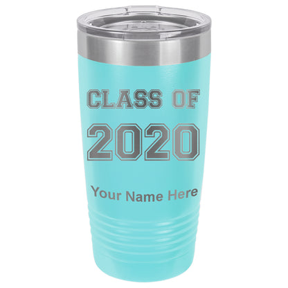 20oz Vacuum Insulated Tumbler Mug, Class of 2020, 2021, 2022, 2023 2024, 2025, Personalized Engraving Included