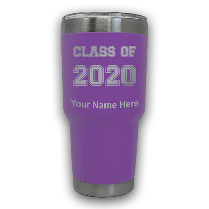 LaserGram 30oz Tumbler Mug, Class of 2020, 2021, 2022, 2023, 2024, 2025, Personalized Engraving Included