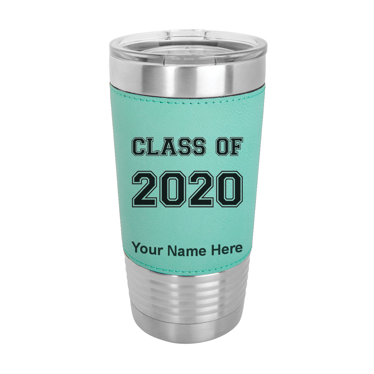 20oz Faux Leather Tumbler Mug, Class of 2020, 2021, 2022, 2023 2024, 2025, Personalized Engraving Included - LaserGram Custom Engraved Gifts