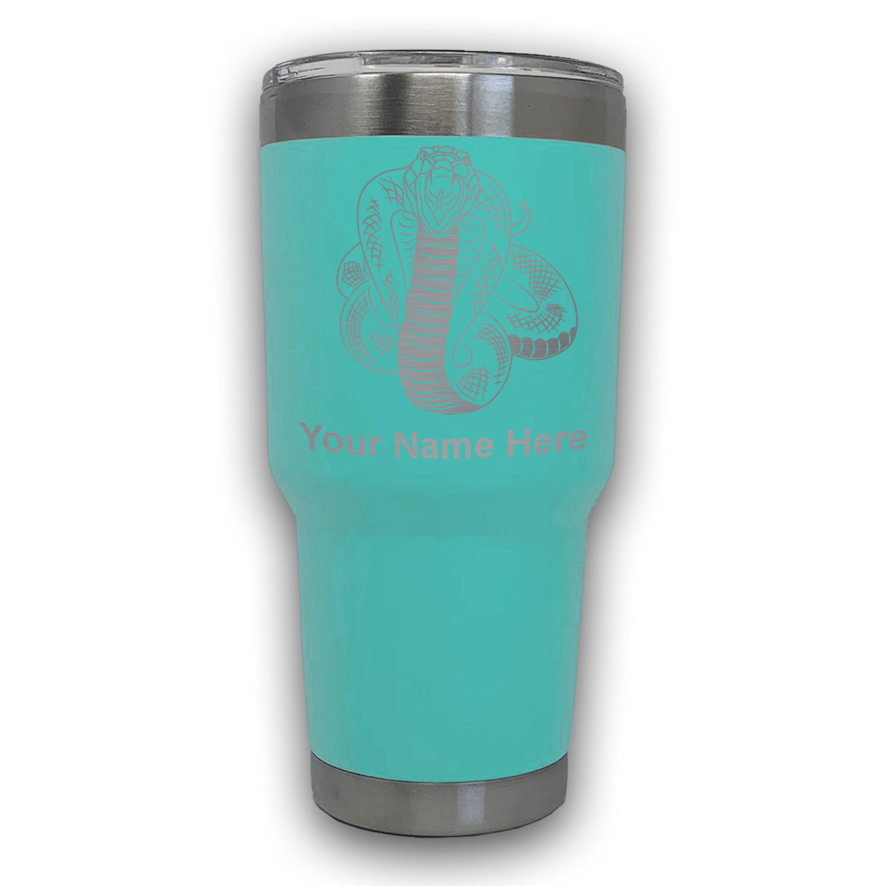 LaserGram 30oz Tumbler Mug, Cobra Snake, Personalized Engraving Included