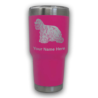 LaserGram 30oz Tumbler Mug, Cocker Spaniel Dog, Personalized Engraving Included