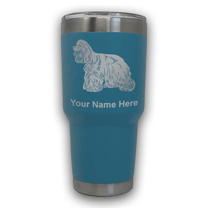 LaserGram 30oz Tumbler Mug, Cocker Spaniel Dog, Personalized Engraving Included