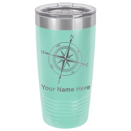 20oz Vacuum Insulated Tumbler Mug, Compass Rose, Personalized Engraving Included