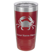Load image into Gallery viewer, 20oz Vacuum Insulated Tumbler Mug, Crab, Personalized Engraving Included
