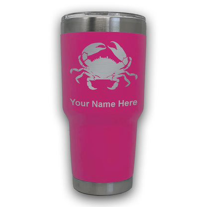 LaserGram 30oz Tumbler Mug, Crab, Personalized Engraving Included