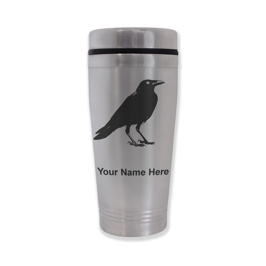 Commuter Travel Mug, Crow, Personalized Engraving Included