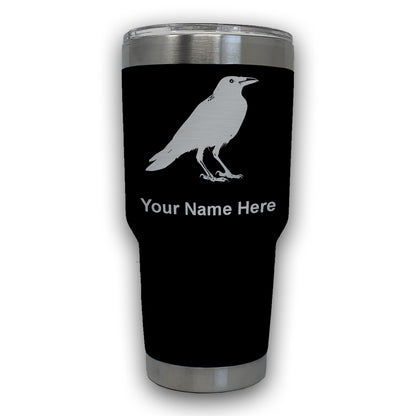 LaserGram 30oz Tumbler Mug, Crow, Personalized Engraving Included