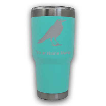 LaserGram 30oz Tumbler Mug, Crow, Personalized Engraving Included