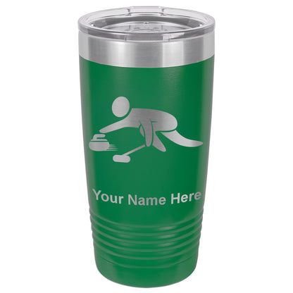 20oz Vacuum Insulated Tumbler Mug, Curling Figure, Personalized Engraving Included