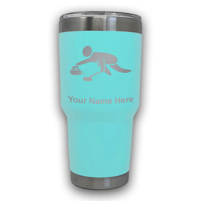 LaserGram 30oz Tumbler Mug, Curling Figure, Personalized Engraving Included