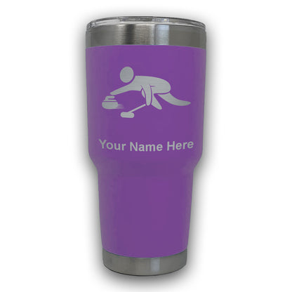 LaserGram 30oz Tumbler Mug, Curling Figure, Personalized Engraving Included