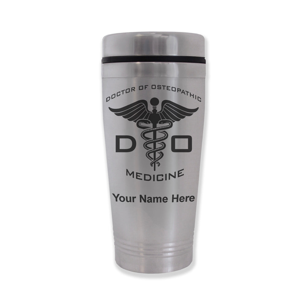 Commuter Travel Mug, DO Doctor of Osteopathic Medicine, Personalized Engraving Included