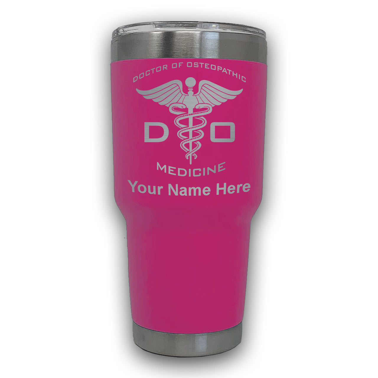 LaserGram 30oz Tumbler Mug, DO Doctor of Osteopathic Medicine, Personalized Engraving Included