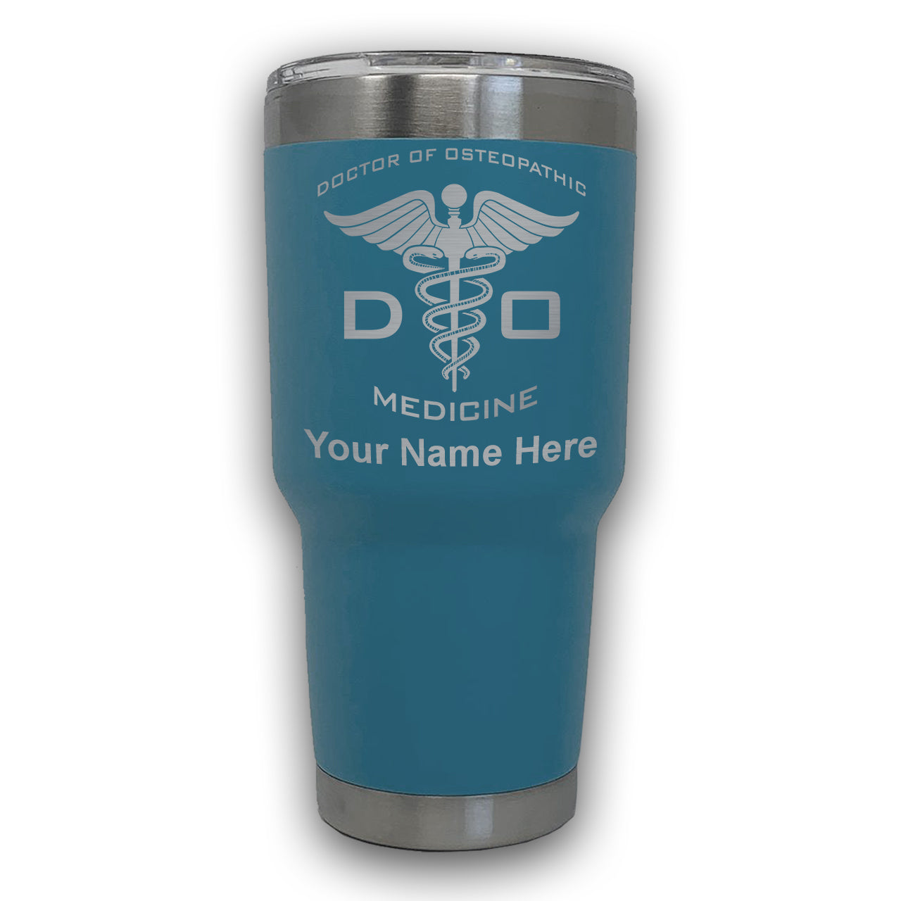 LaserGram 30oz Tumbler Mug, DO Doctor of Osteopathic Medicine, Personalized Engraving Included