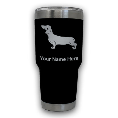 LaserGram 30oz Tumbler Mug, Dachshund Dog, Personalized Engraving Included