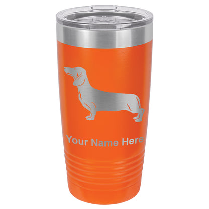 20oz Vacuum Insulated Tumbler Mug, Dachshund Dog, Personalized Engraving Included