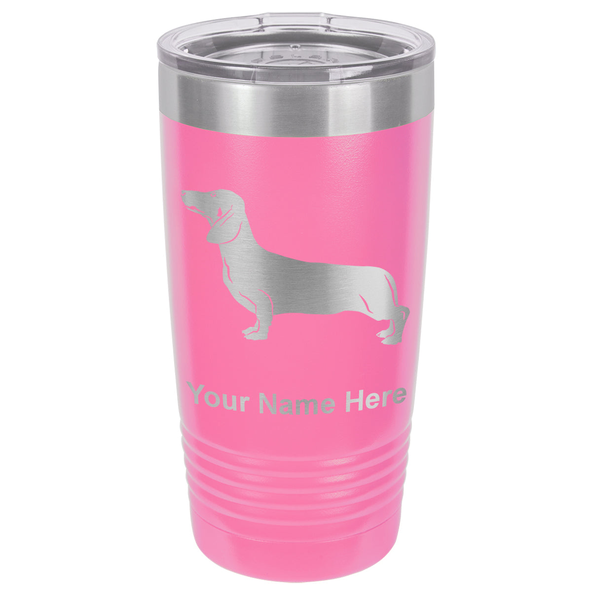 20oz Vacuum Insulated Tumbler Mug, Dachshund Dog, Personalized Engraving Included