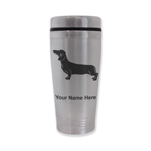 Load image into Gallery viewer, Commuter Travel Mug, Dachshund Dog, Personalized Engraving Included

