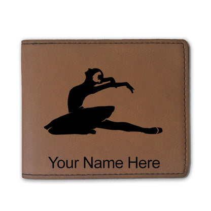 Faux Leather Bi-Fold Wallet, Dancer, Personalized Engraving Included
