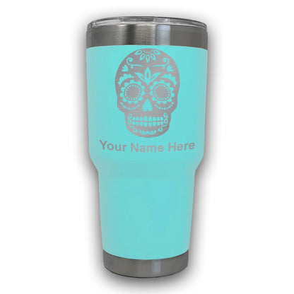 LaserGram 30oz Tumbler Mug, Day of the Dead, Personalized Engraving Included