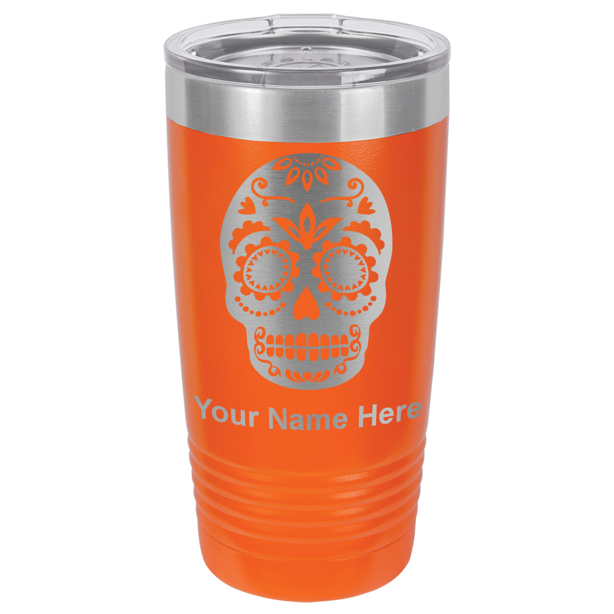 20oz Vacuum Insulated Tumbler Mug, Day of the Dead, Personalized Engraving Included