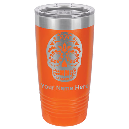 20oz Vacuum Insulated Tumbler Mug, Day of the Dead, Personalized Engraving Included