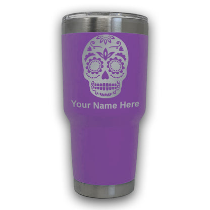 LaserGram 30oz Tumbler Mug, Day of the Dead, Personalized Engraving Included