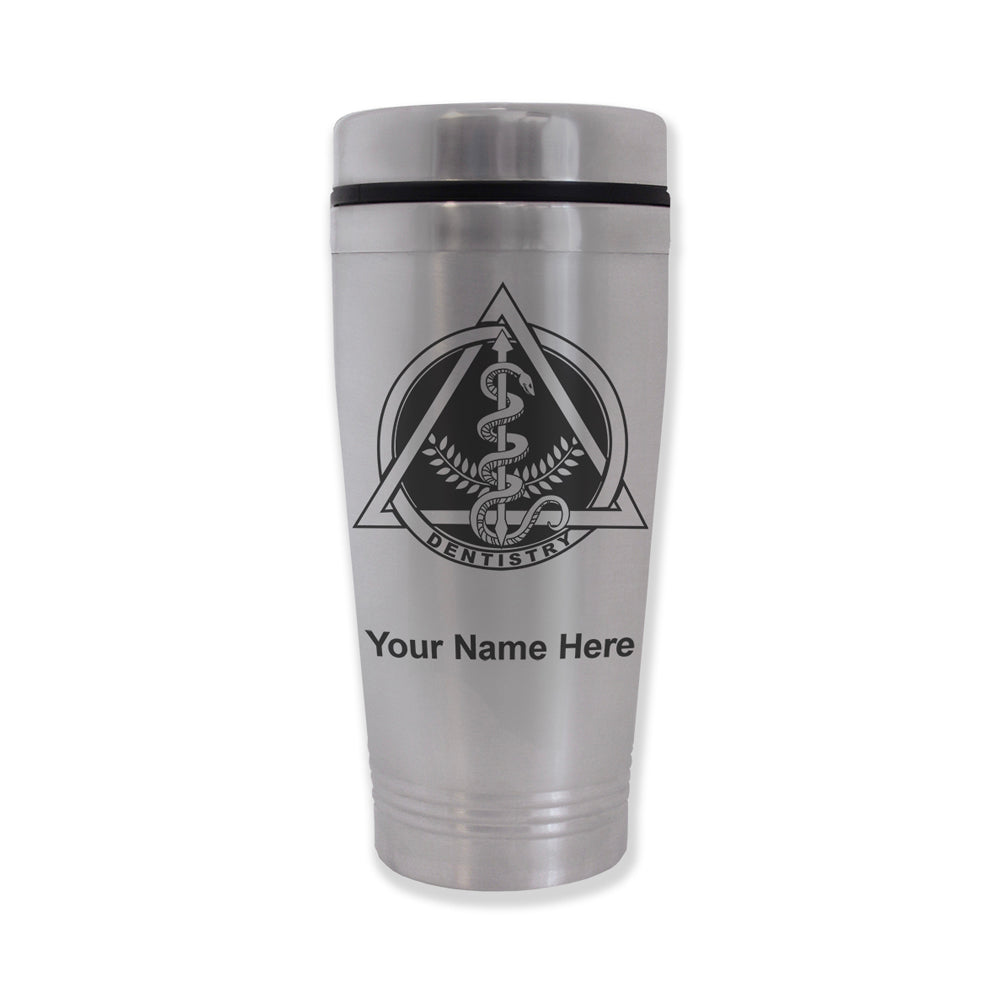 Commuter Travel Mug, Dentist Symbol, Personalized Engraving Included