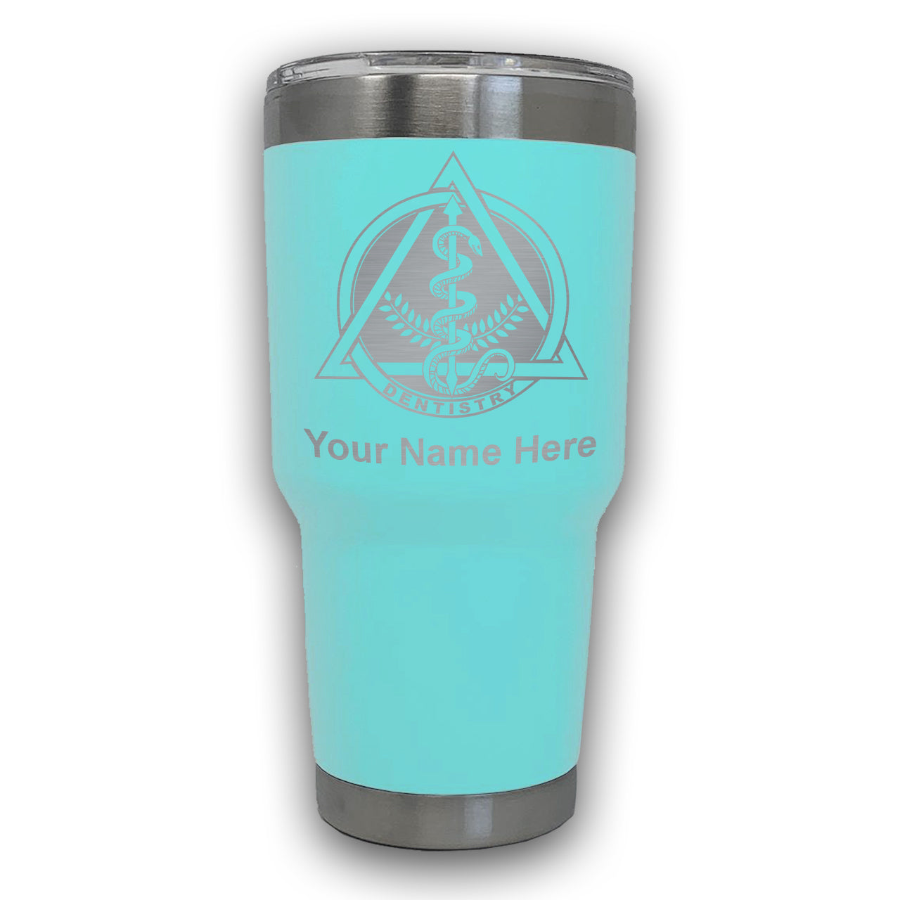 LaserGram 30oz Tumbler Mug, Dentist Symbol, Personalized Engraving Included