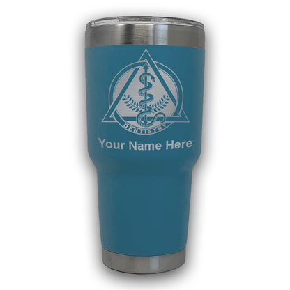 LaserGram 30oz Tumbler Mug, Dentist Symbol, Personalized Engraving Included