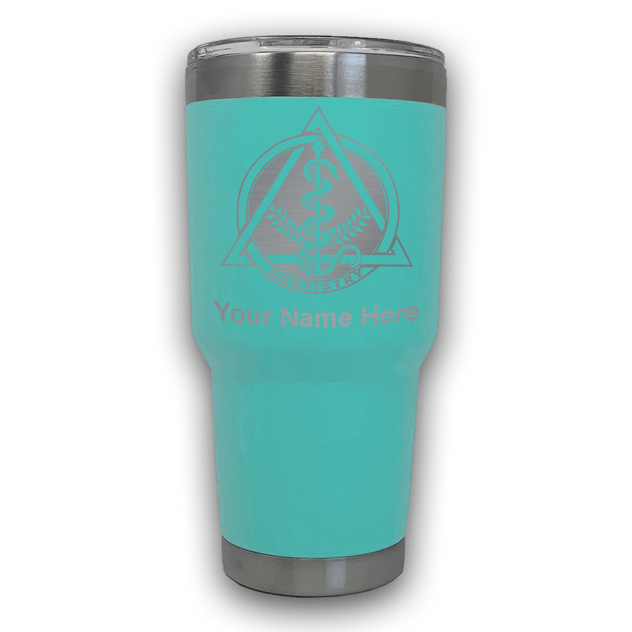 LaserGram 30oz Tumbler Mug, Dentist Symbol, Personalized Engraving Included