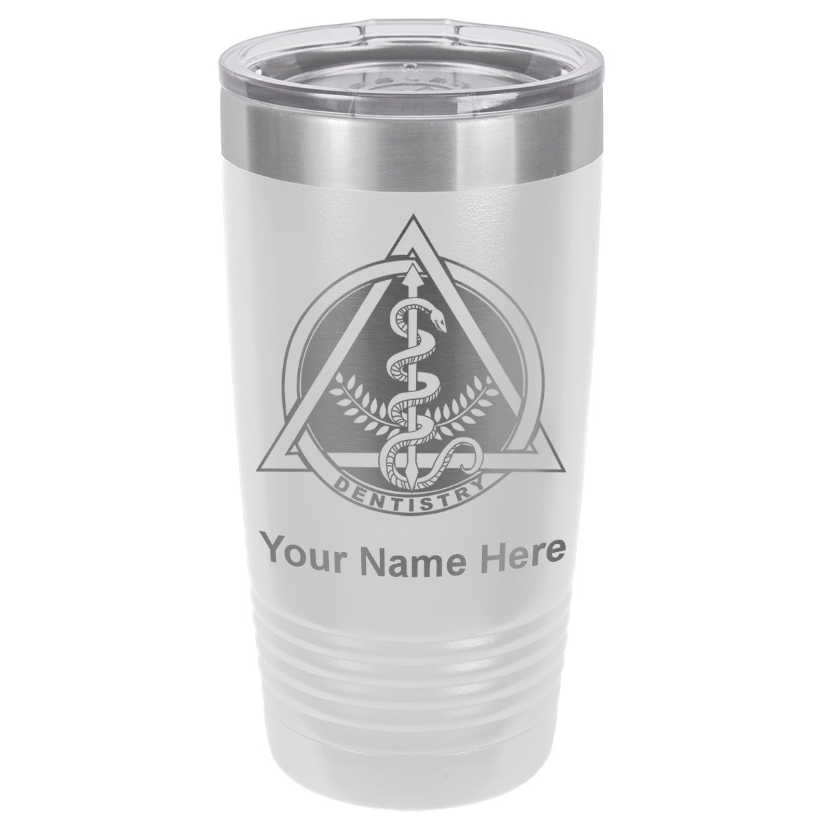 20oz Vacuum Insulated Tumbler Mug, Dentist Symbol, Personalized Engraving Included