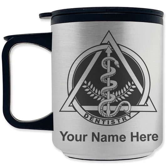 Coffee Travel Mug, Dentist Symbol, Personalized Engraving Included