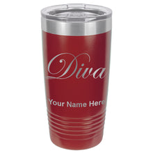 Load image into Gallery viewer, 20oz Vacuum Insulated Tumbler Mug, Diva, Personalized Engraving Included
