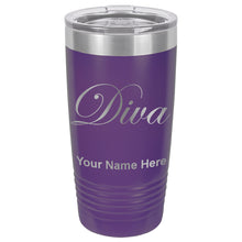 Load image into Gallery viewer, 20oz Vacuum Insulated Tumbler Mug, Diva, Personalized Engraving Included
