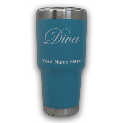 LaserGram 30oz Tumbler Mug, Diva, Personalized Engraving Included