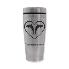Load image into Gallery viewer, Commuter Travel Mug, Dolphin Heart, Personalized Engraving Included
