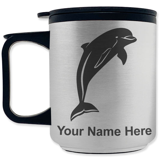 Coffee Travel Mug, Dolphin, Personalized Engraving Included