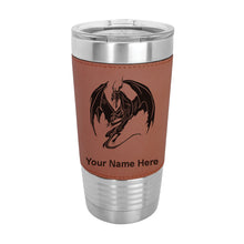 Load image into Gallery viewer, 20oz Faux Leather Tumbler Mug, Dragon, Personalized Engraving Included - LaserGram Custom Engraved Gifts
